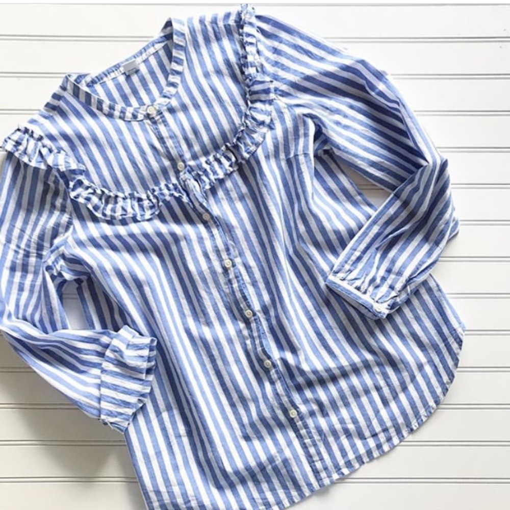 Comfy ruffled button up!